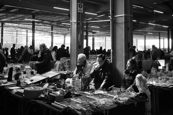 two guys in antique market
