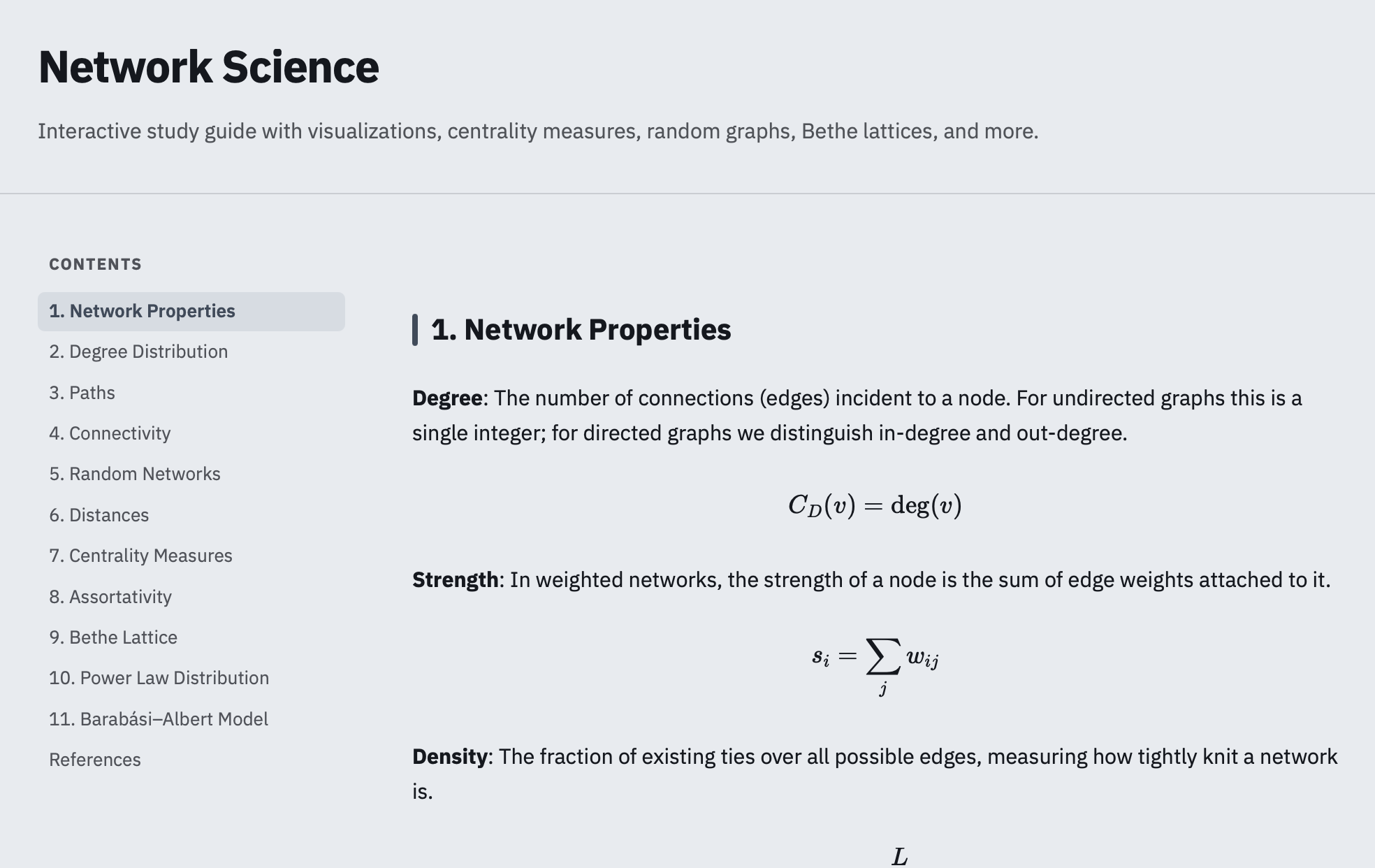 Network Science study guide